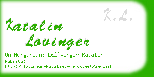 katalin lovinger business card